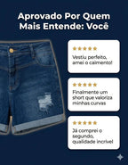 Short Jeans Plus Size Cintura Alta Lycra Levanta Bumbum