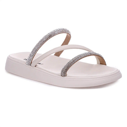 Sandalia Papete Moleca Feminina Tiras Strass Macia Original