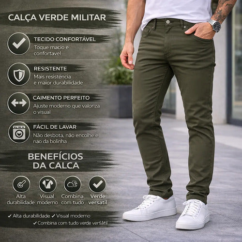 Calça Sarja Masculina Confortavel Premium Esporte Fino