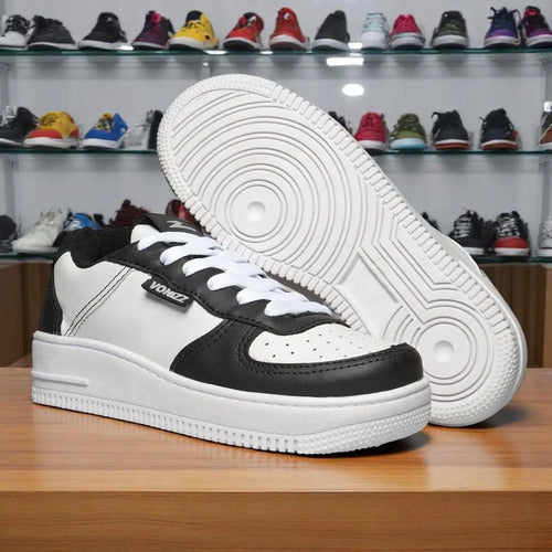 Tênis Air Vonizz Casual Couro Branco Caramelo Unissex