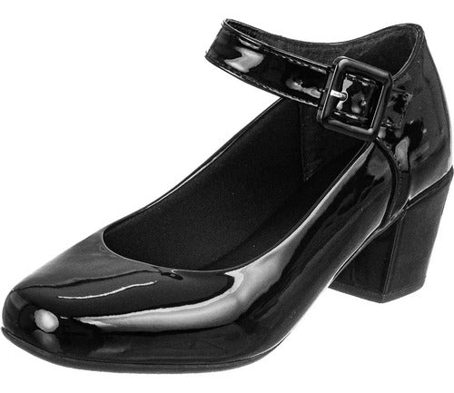 Scarpin Salto Grosso Sapato Boneca Confort Sapato Retrô Moda