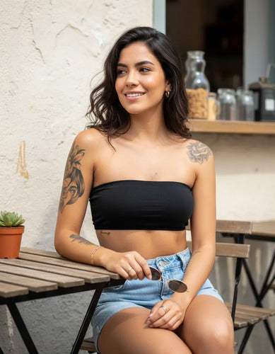 Cropped Tomara Que Caia Top Faixa De Malha Viscolycra