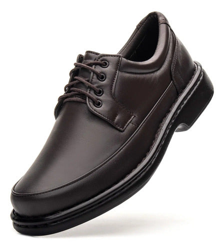 Sapato Masculino Ortopédico De Couro Legítimo Comfort Shoes