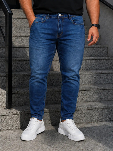 Calça Masculina Jeans Sarja Plus Size Slim Tamanhos Grandes