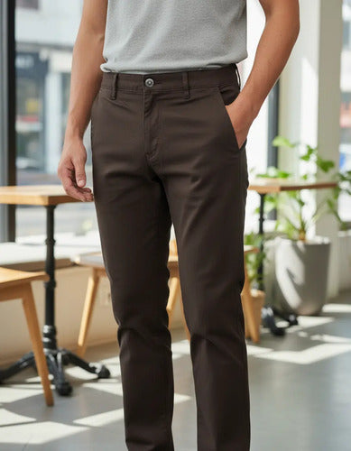 Calça Sarja Masculina Alfaiataria Bolso Faca Tradicional