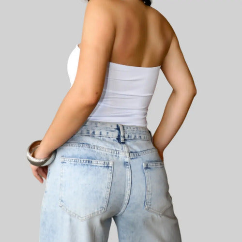 Blusa Top Faixa Tube Cropped Tomara Que Caia Duplo Suplex