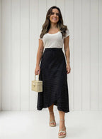 Saia Midi Envelope/transpassada Veste 36 Ao 44 Super Bem