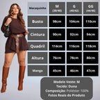 Macaquinho Manga Longa Com Camadas Duna Soltinho Feminino