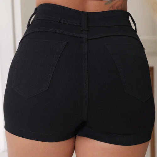 Short Saia Jeans Feminino Cintura Alta Com Lycra Stillger