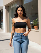 Cropped Tomara Que Caia Top Faixa De Malha Viscolycra