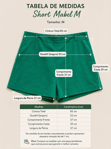 Kit 3 Short Linho Mabel Caimento Despojado Feminino Adulto