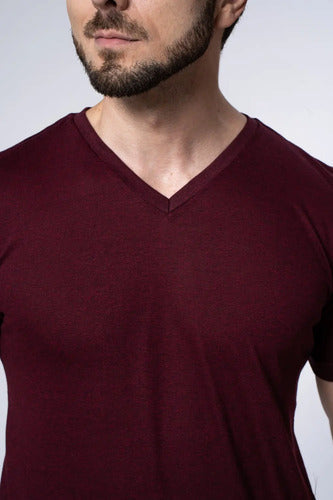 Kit 03 Camisetas Basica Gola V Masculinas Camisa Slim Fit Lisa