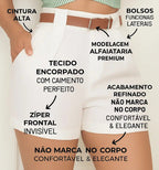 Short Alfaiataria Cintura Alta Feminino Com Bolso E Cinto