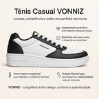 Tênis Air Vonizz Casual Couro Branco Caramelo Unissex