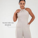 Macacão Longo Pantalona Elegante Festa Luxo Costas Ajustável