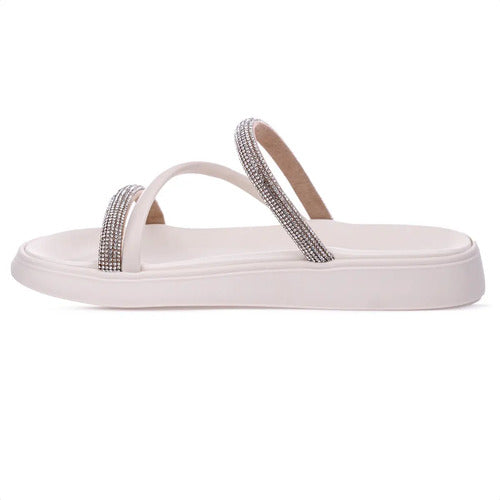 Sandalia Papete Moleca Feminina Tiras Strass Macia Original