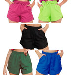 Kit 5 Short Soltinho Laço Curto Feminino Cintura Bermuda Top
