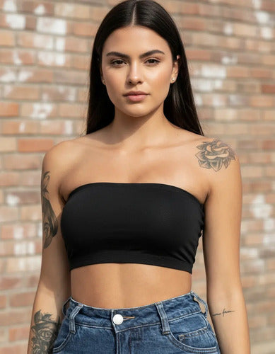 Cropped Tomara Que Caia Top Faixa De Malha Viscolycra