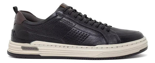 Sapatênis Masculino Democrata Denim Mike Casual Couro