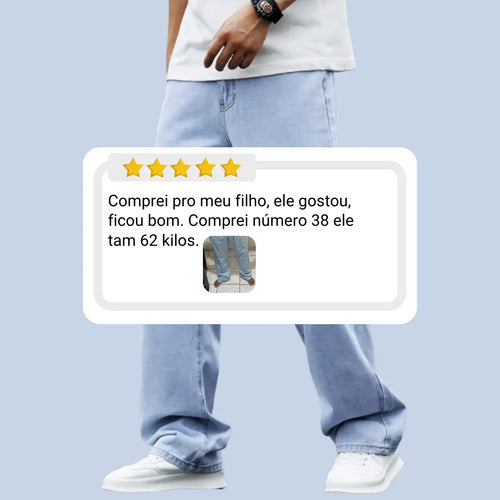 Calça Bag Masculina Jeans Balão Casual Moderna Estilo Larga