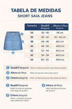 Short Saia Jeans Premium Feminino Cintura Alta Moda Casual