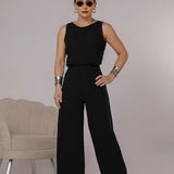 Conjunto Alfaiataria Feminino Calça Wide Leg E Blusa Elegant