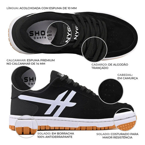 Tenis Casual Masculino Original Skatista Nyc Shoes Skate