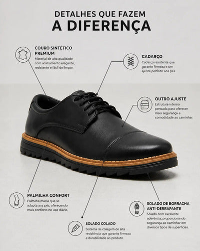 Sapato Social Masculino Oxford Moderno Qualidade Confortável