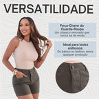 Short Jeans Feminino Casual Confortável Cintura Alta Verão