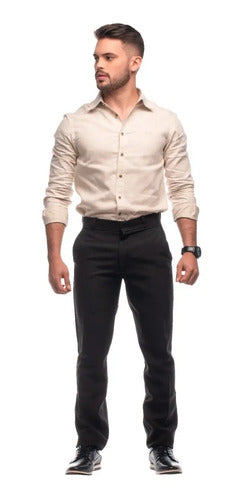 Calça Social Masculina Oxford Tradicional Tecido