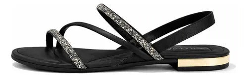 Sandália Feminina Strass Calce Fácil Conforto Original