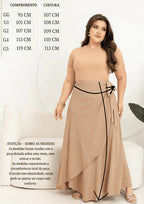 Saia Plus Size Moda Evangélica Envelope Godê Regulável