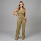 Conjunto Alfaiataria Social Risca De Giz Feminino Elegante