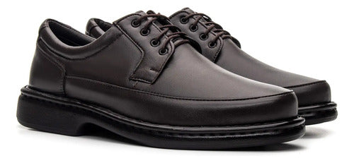 Sapato Masculino Ortopédico De Couro Legítimo Comfort Shoes