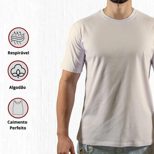 Kit 6 Camisetas Premium Brancas 100% Algodão Premium
