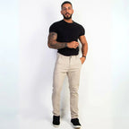 Calça Sarja Social Masculina Esporte Fino Com Elastano
