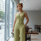 Conjunto Alfaiataria Social Risca De Giz Feminino Elegante