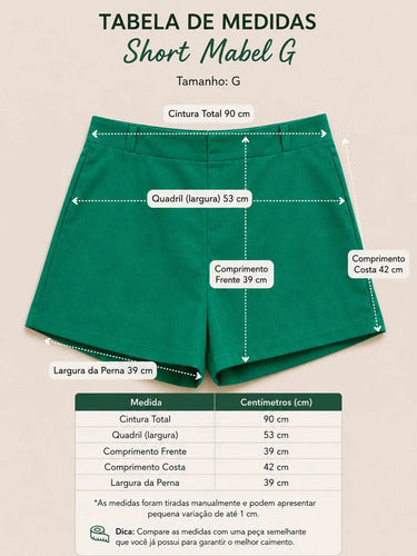 Kit 3 Short Linho Mabel Caimento Despojado Feminino Adulto