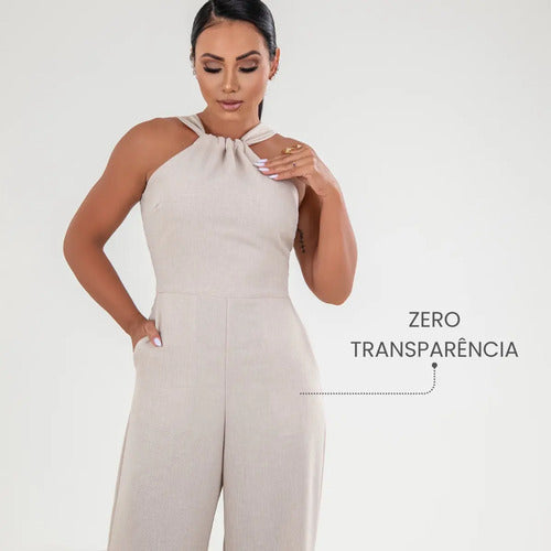 Macacão Longo Pantalona Elegante Festa Luxo Costas Ajustável