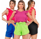 Kit 5 Short Soltinho Laço Curto Feminino Cintura Bermuda Top