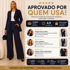 Conjunto Feminino Calça Pantalona E Blazer Alfaiataria