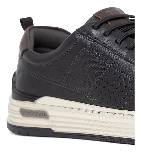 Sapatênis Masculino Democrata Denim Mike Casual Couro