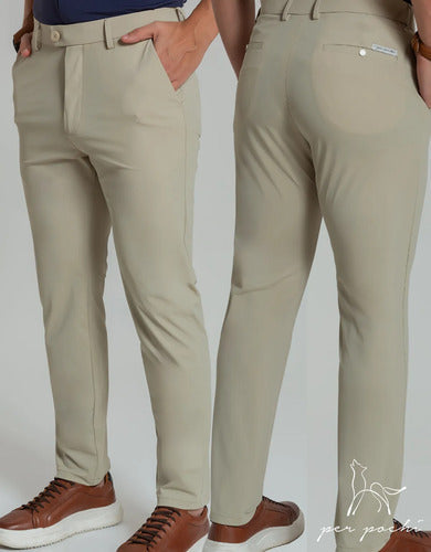Kit 2 Calça Masculina Alfaiataria Poliamida Social Premium