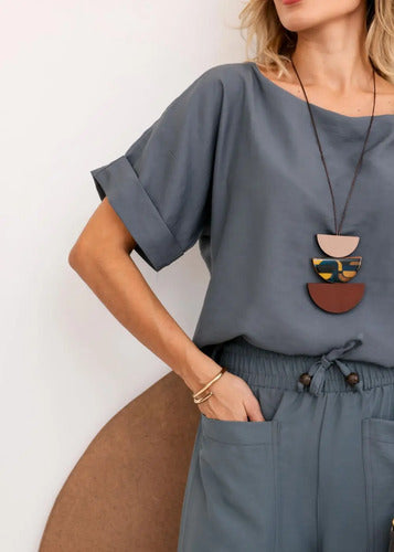 Conjunto Feminino Casual Bia Marrant Cinza
