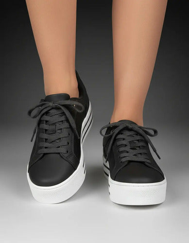 Tênis Feminino Via Marte Solado Flatform Preto Original