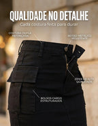 Saia Cargo Feminina Cintura Alta Com Lycra Levanta Bumbum