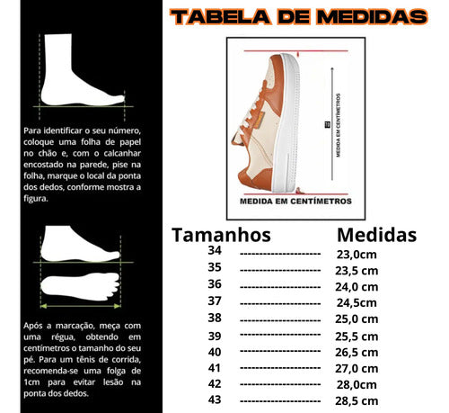 Tênis Air Vonizz Casual Couro Branco Caramelo Unissex
