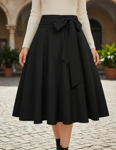 Saia Midi Gode Envelope Moda Evangélica