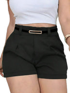 Short Feminino Social Cinto Alfaiataria Tendência Atual