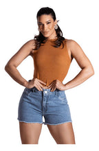 Short Jeans Feminino Dpl Jeans 100% Algodão Cintura Alta Mom